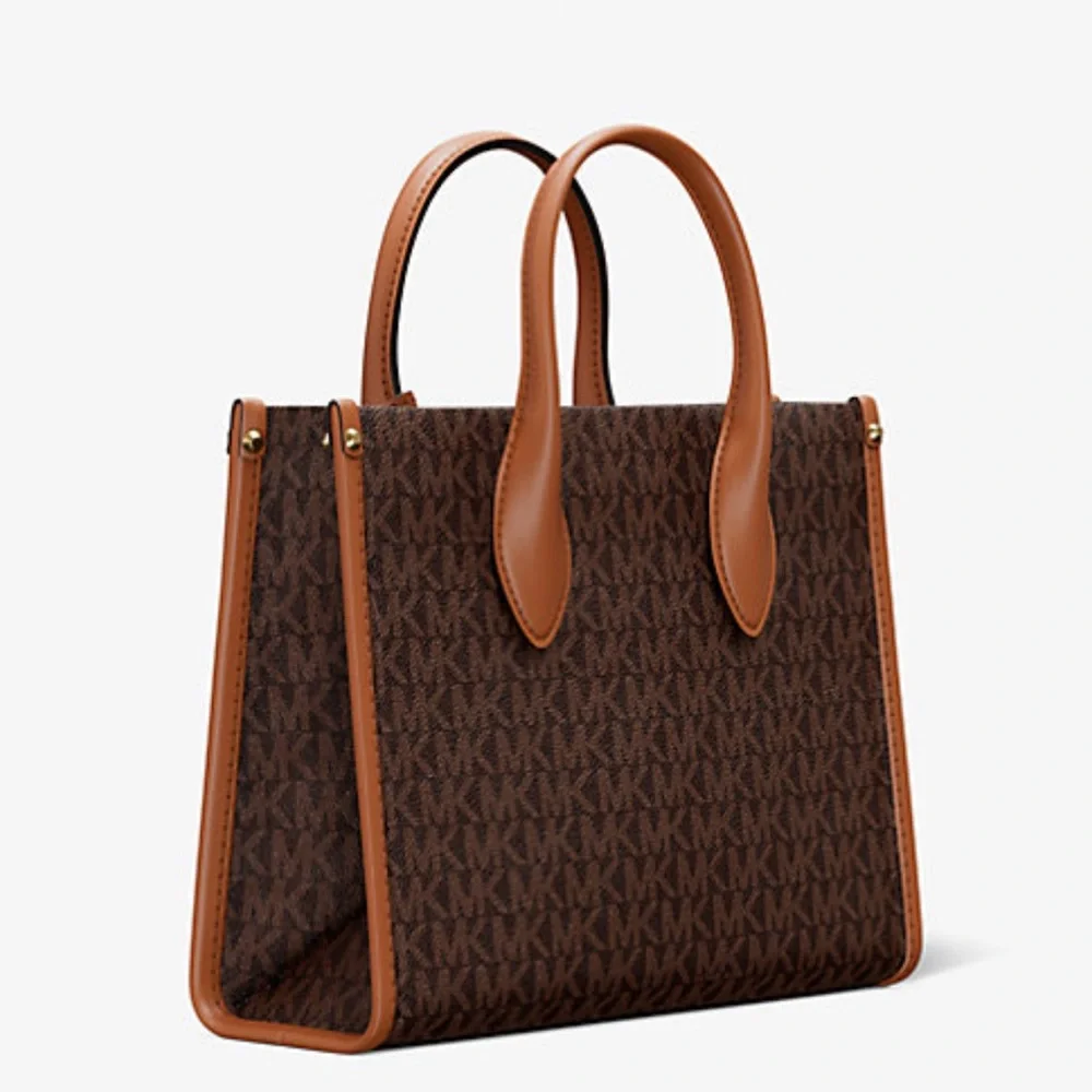 Michael Kors Mirella Small Signature Logo Crossbody Bag Brown NWT